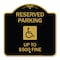 Signmission Reserved Parking Up to $500 Fine Handicapped, Black & Gold Aluminum Sign, 18" x 18", BG-1818-23002 A-DES-BG-1818-23002 - alternate 1
